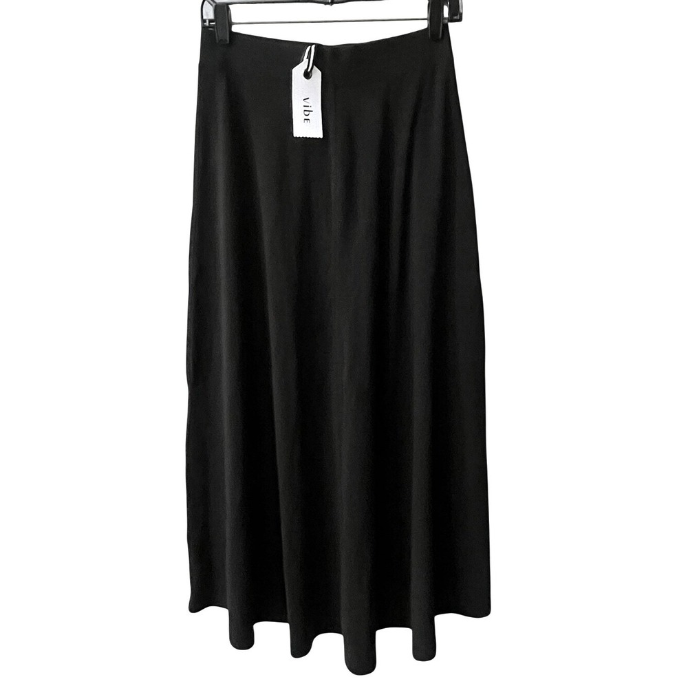 Vibe A Line Maxi Skirt Elastic Waist Girls 16 Black Stretchy Pull On New